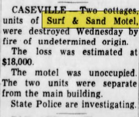 Sunset Bay Resort (Surf & Sand Beach Motel) - Nov 1962 Fire